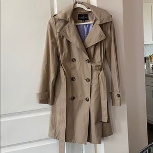 London Fog double breasted French coat with hood